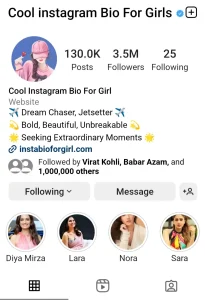 Cool Instagram Bio for girls