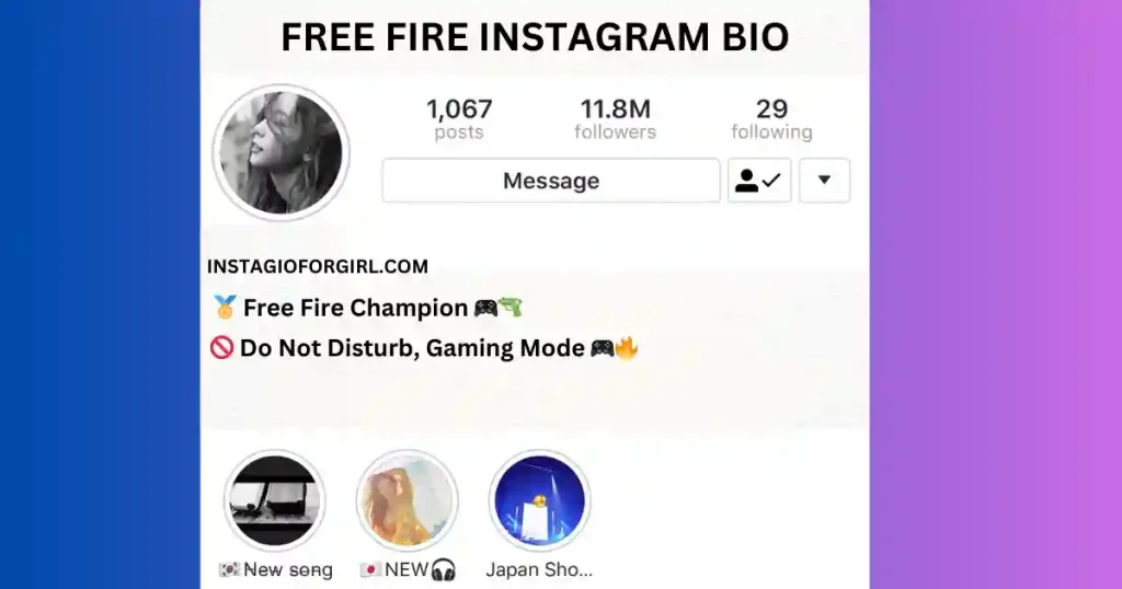 free fire instagram bio